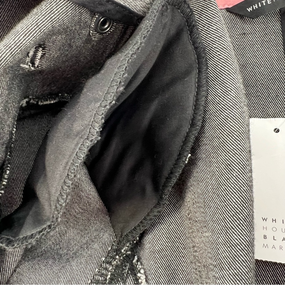 White House Black Market Jacket Womens Size 14 Black & Gray Zebra Print Moto NWT - Picture 12 of 16